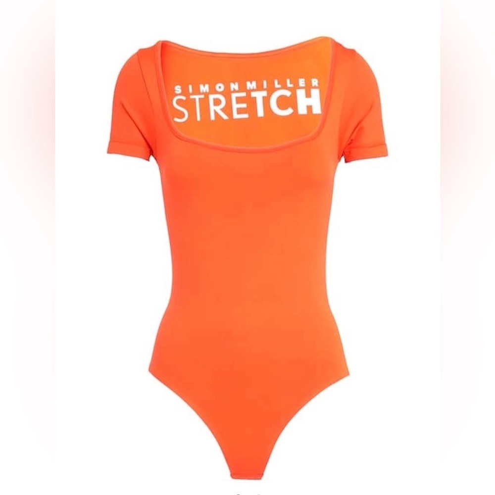Simon miller eero square neck bodysuit in coral